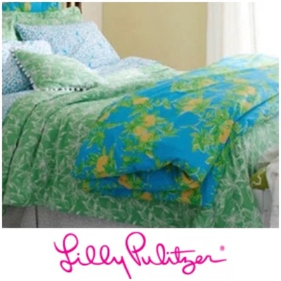 Пододеяльник Lilly Pulitzer Garnet Hill + набор наволочек подставка для сока лимоны Full Queen - Изображение 1 из 4