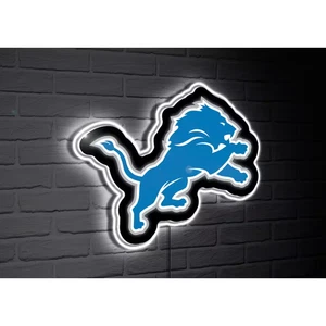 Detroit Lions Team Logo Shaped Plug in LED Lighted Sign - Picture 1 of 4