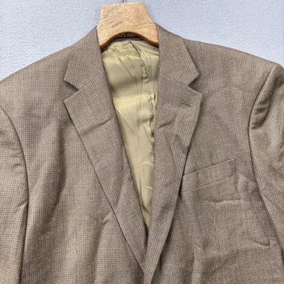 Blazer Chaps Para Hombres 42R Marrón Seda Mezcla Lana 2 Botones Abrigo Deportivo Hombre de Negocios Foto 1 de 4