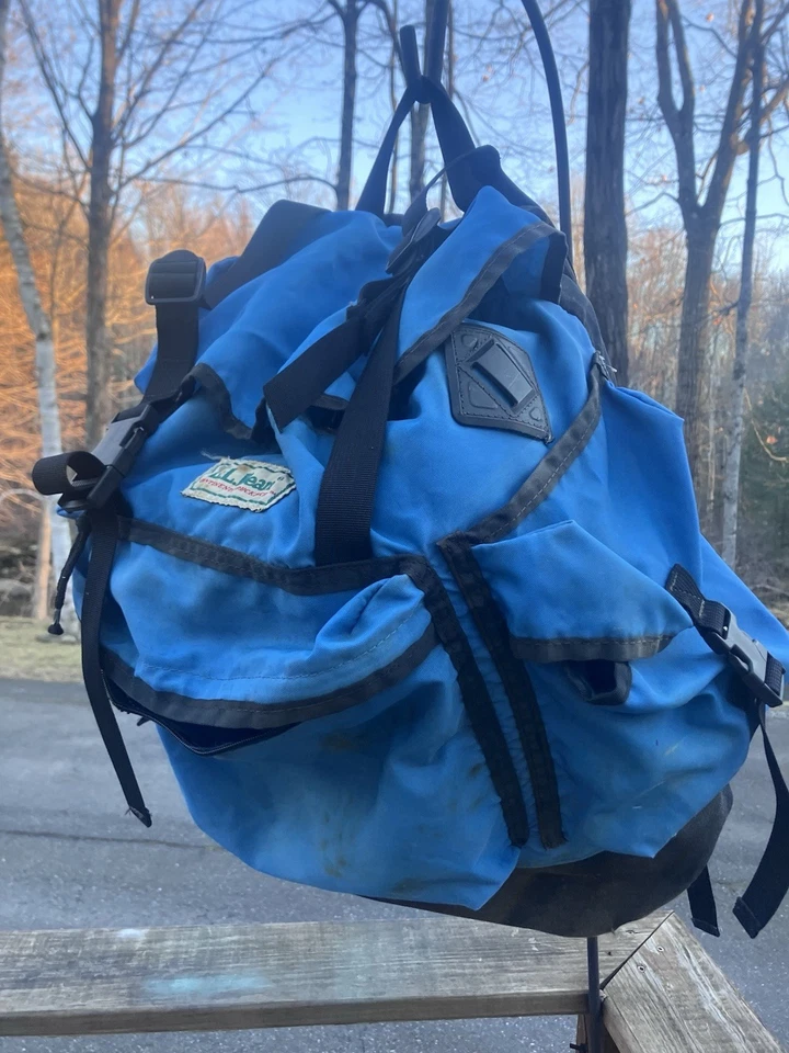 Vintage L.L. Mochila Bean Continental Mochila Azul Senderismo Camping Años 90 Foto 1 de 4