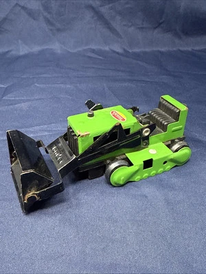 Tonka Bulldozer Small Dozer Green/Black Pressed Steel Early 1970s Missing Tracks - Image 1 of 4