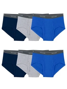 Men's Cotton Briefs, Tag Free & Moisture Wicking, Multipacks, 6 Pack-Assorted... - Picture 1 of 3