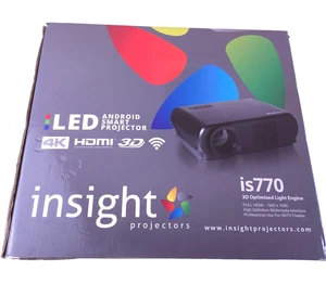 Insight IS770 Smart Projector Android LED 3D Optimized Light Engine HDMI - Picture 1 of 17