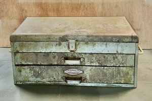 Craftsman 2 Drawer Tool Chest Centennial Logo Antique Sears Mechanic Shop Box - Picture 1 of 17