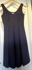Hobbs Occasion Dress Size 8 Navy Blue Fit & Flare Lined - Picture 1 of 4
