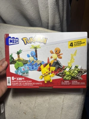 MEGA Pokémon Figura de Acción Construcción Juguetes Set Kanto Región Equipo Con 130 Piezas Foto 1 de 3