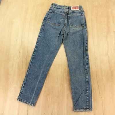vtg 80s 90s usa BONGO hi rise tapered mom jeans sz 5 waist 26" stonewash denim - Image 1 of 4