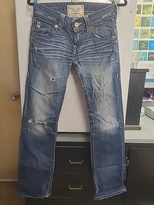 Big Star Sophie Jeans Größe 26R Medium Wash Distressed Damen Boot Cut - Bild 1 von 6
