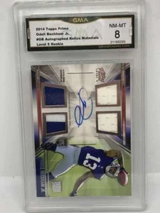 2014 Topps Prime Level V Autograph Patch Relic #347 Odell Beckham New York Giant - Picture 1 of 2