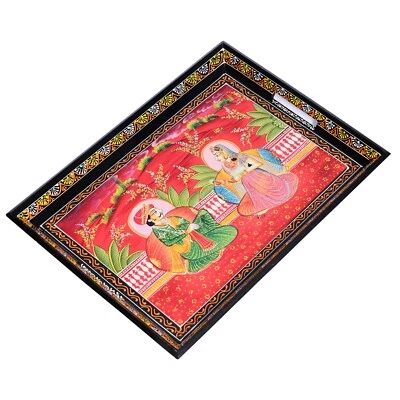 Wooden Serving Tray, Hand Painted Tray, Coffee Serving Tray, Gift, Home Decor - Image 1 of 2