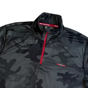 Ralph Lauren Polo Sport Pullover Mens Sz Large Gray Camo Performance 1/4 1/2 Zip - Picture 1 of 6