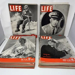 28 Life Magazines 1942 June 22-Dec. 28 World War 2 - Mountain Trooper Flag NICE! - Picture 1 of 24