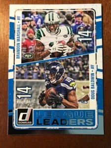 2016 Donruss League Leaders #2 Brandon Marshall / Doug Baldwin Jets Seahawks - Bild 1 von 2