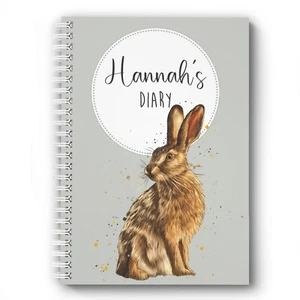 Personalised Diary Hare, Week to View, Any Month/Year Start 2025, 26, 27 A5/A4 - Picture 1 of 7