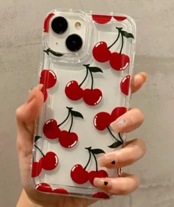 Red Cherries Cherry Mobile Phone Case Transparent Clear iPhone 15 Plus - Photo 1 sur 6