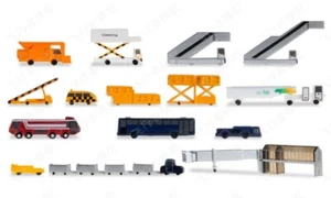 1:500 Herpa Wings GSE Scenix Set Accessori Aeroporto I Supporto Veicoli - Foto 1 di 3