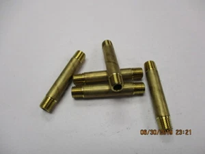 (5) 1/16" NPT Brass Pipe Nipples 1-3/4" long 1/16" wall NEW! - Picture 1 of 1