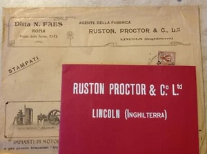 Ruston Proctor Lincoln Impianti a gas povero catalogo e busta ditta Faes Roma - Foto 1 di 3