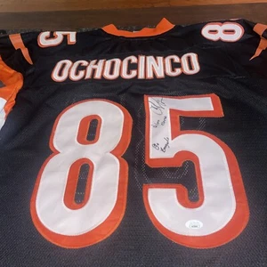 Chad Johnson Ochocinco Cincinnati Autographed/Signed Inscrip Football Jersey Jsa - Picture 1 of 3