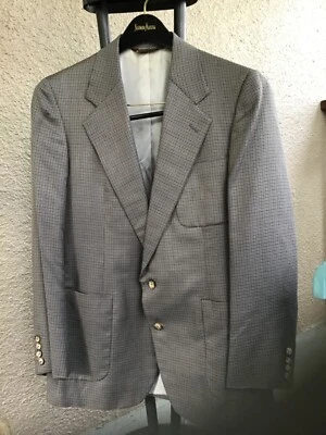Chaqueta vintage Nordstrom gris pata de gallo/mezcla lana-seda 39R Foto 1 de 4