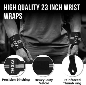 Wrist Wraps for Weightlifting Professional Lifting Wrist Wraps wi Thumb Loop NEW - Picture 1 of 6