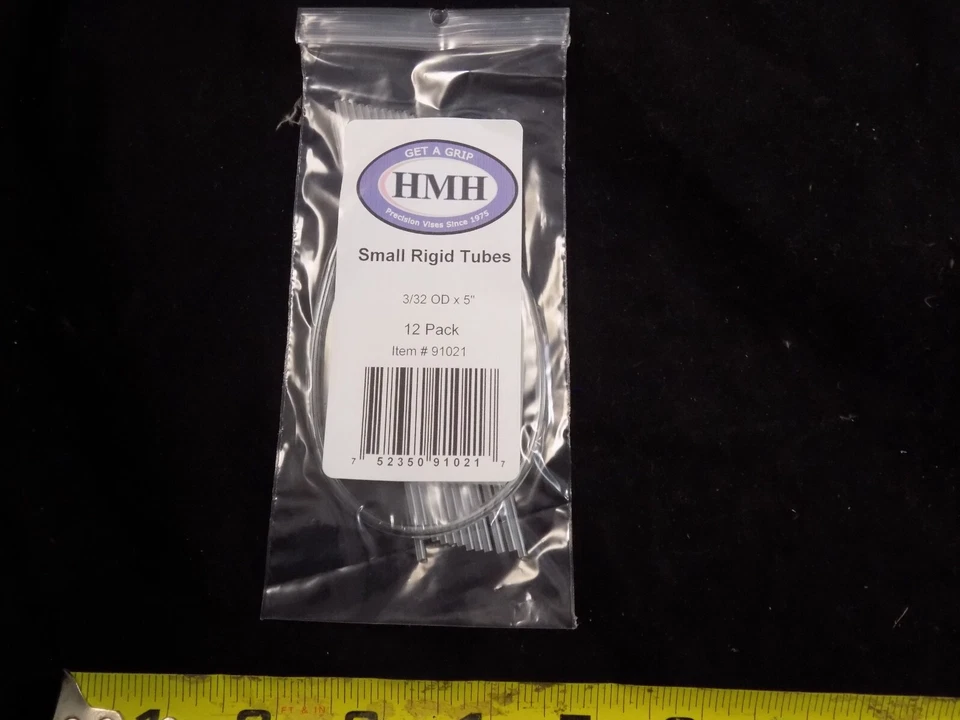 HMH SMALL FLY TYING TUBE. CLEAR, RIGID, 5" X 3/32" OD. 12pk TUBE FLIES - Image 1 of 1