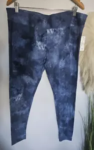NWT Time and Tru Women's Size XL High Rise Blue Ankle Knit Leggings - Picture 1 of 6