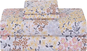 Feather & Stitch Softest 100% Cotton Sheets, 300 Thread Count Percale Weave Bedd - Picture 1 of 9