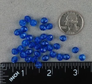 6 mm 200 Stück FACETTED Durchscheinend Blau Perlen USA Angelgerät  - Bild 1 von 3