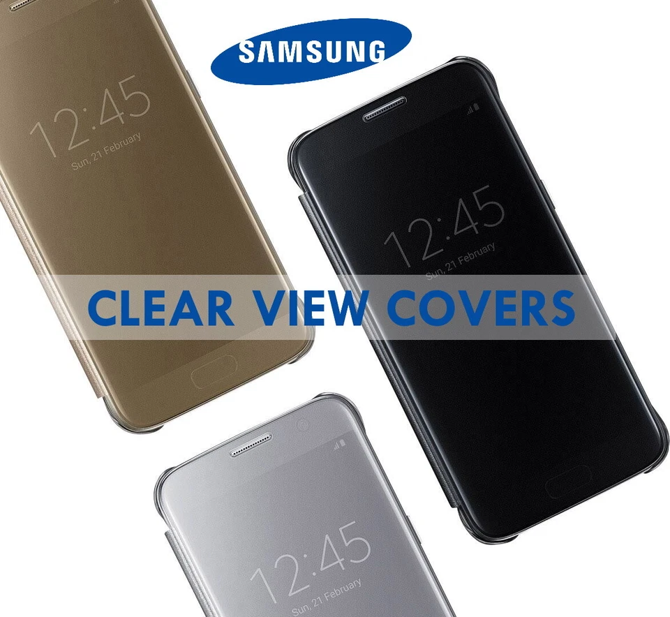 Funda protectora genuina oficial de Samsung Clear View para Galaxy S7 S8 S10e Note 10 5G Foto 1 de 1