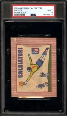 Paquete de papel de fútbol Panini Calciatori 1963 PSA 9 como nuevo Foto 1 de 2
