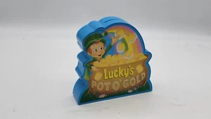 General Mills Lucky Charms Cereal Lucky's Pot O' Banco de plástico dorado arco iris azul - Imagen 1 de 5