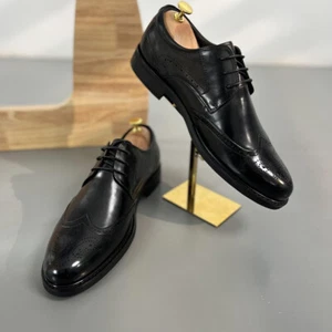 Nuove scarpe in vera pelle fatte a mano inglesi Brogue intaglio business casual pelle - Foto 1 di 13