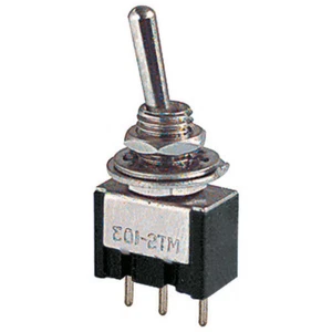 Miniatur Hebel Umschalter unipolar 2 Positionen Leiterplatte ON-ON 250V - Bild 1 von 2