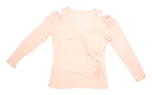 Venus Cold Shoulder Wrap Blouse V-Neck Short Sleeve Light Pink Womens Large - Picture 1 of 10