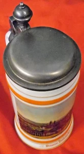 Bierkrug Brauerei Dinkelacker , Stuttgart 1987 , mit Zinndeckel , D 11 , H 23 cm - Bild 1 von 7