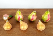 Lot of 7 Inge Glass Sugar Pear Christmas Ornaments