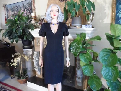 Vestido Vaina Burberry London Negro Mangas Cortas Reunidas Talla US 6 Foto 1 de 4