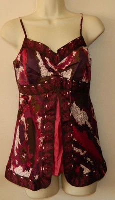 Women edc Esprit Paisley sleeveless Multi-Color Casual Work Blouse Top Size XS - Image 1 of 4