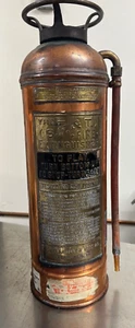 Vintage Copper & Brass Instant Fire (empty) extinguisher (The S.F. &T.) - Picture 1 of 5