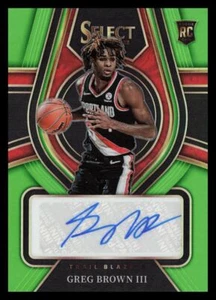 2021-22 Panini Select Rookie Signatures Neon Green Prizms Greg Brown III Rookie - Bild 1 von 2
