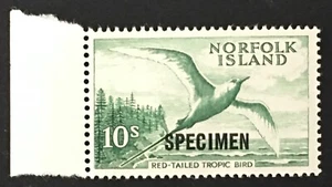 Australia 1961 Norfolk Island 10s Red-tailed Tropicbird Opt SPECIMEN SG36s MNH - Picture 1 of 1