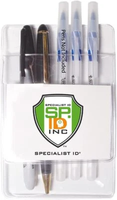 5 Pack Heavy Duty Pocket Protector with Horizontal Badge Holder by Specialist ID - Image 1 of 4