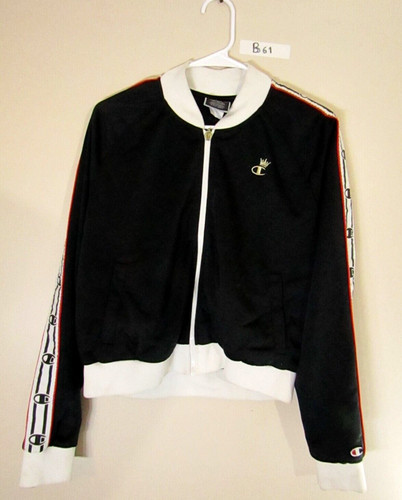 VETEMENTS CHAMPION Navy Poliestere Piena Cerniera Bomber Logo Autentico Atletico GRANDE