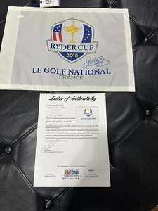 RORY MCILROY 2018 RYDER CUP Le Golf National France Signed flag PSA/DNA LOA COA - Picture 1 of 12