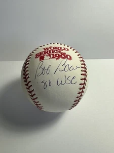 BOB BOONE PETE ROSE AUTOGRAPHED 1980 WORLD SERIES BASEBALL MLB JSA COA - Picture 1 of 5