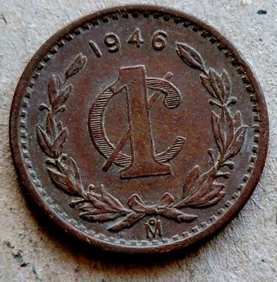MÉXICO 🇲🇽 VEINTE MONEDA UN CENTAVOS 1946 Foto 1 de 2
