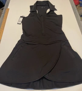 NWT Olaya Sport Mock Neck Racerback Dress Black Golf Sport Tennis Small skort XS - Picture 1 of 12