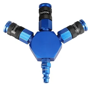 YOTOO 3-Way Air Manifold, Air Hose Splitter with Aluminum 3 Universal Quick C... - Picture 1 of 7