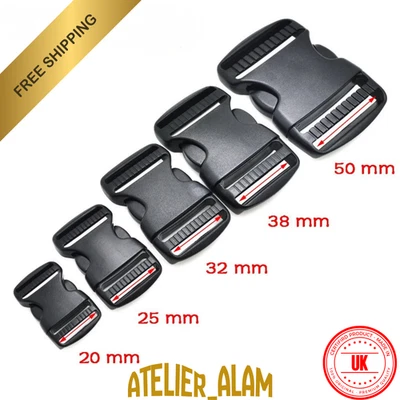 25mm Plastic Release Buckle Fastener Backpack Side Release Clip Webbing Strap